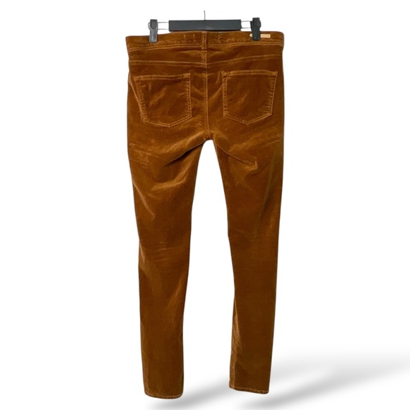 ANTHROPOLOGIE Pilcro Cotton Cognac Velvet 5 Pocket Skinny Jeans Low Rise Sz 28 - Picture 3 of 11